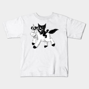 Creepy Kitty And Unicorn Kids T-Shirt
